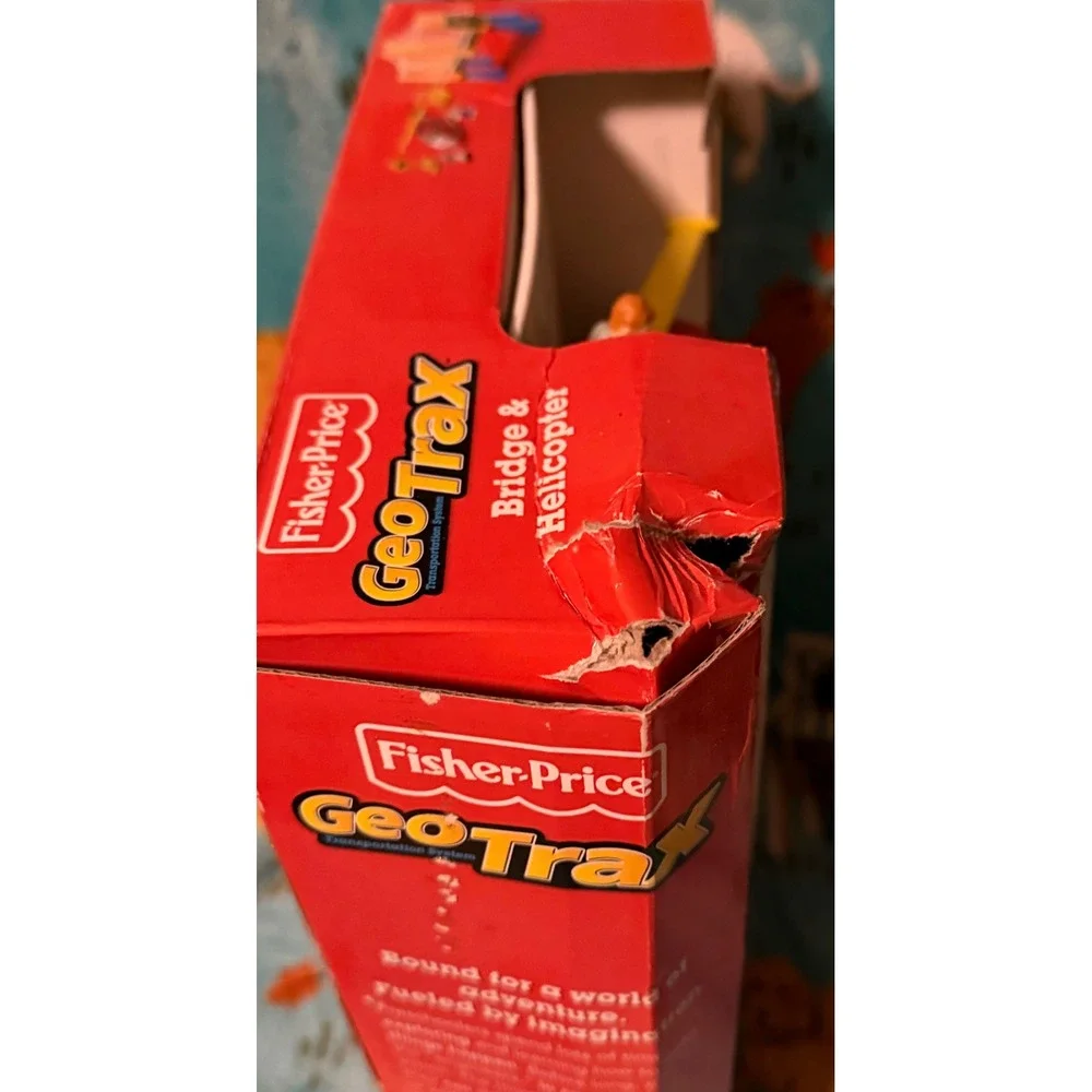 Fisher Price GeoTrax Bridge & Helicopter Toys R Us Exclusive Red Rescue Set